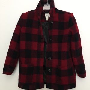 Forever 21 red and black plaid coat